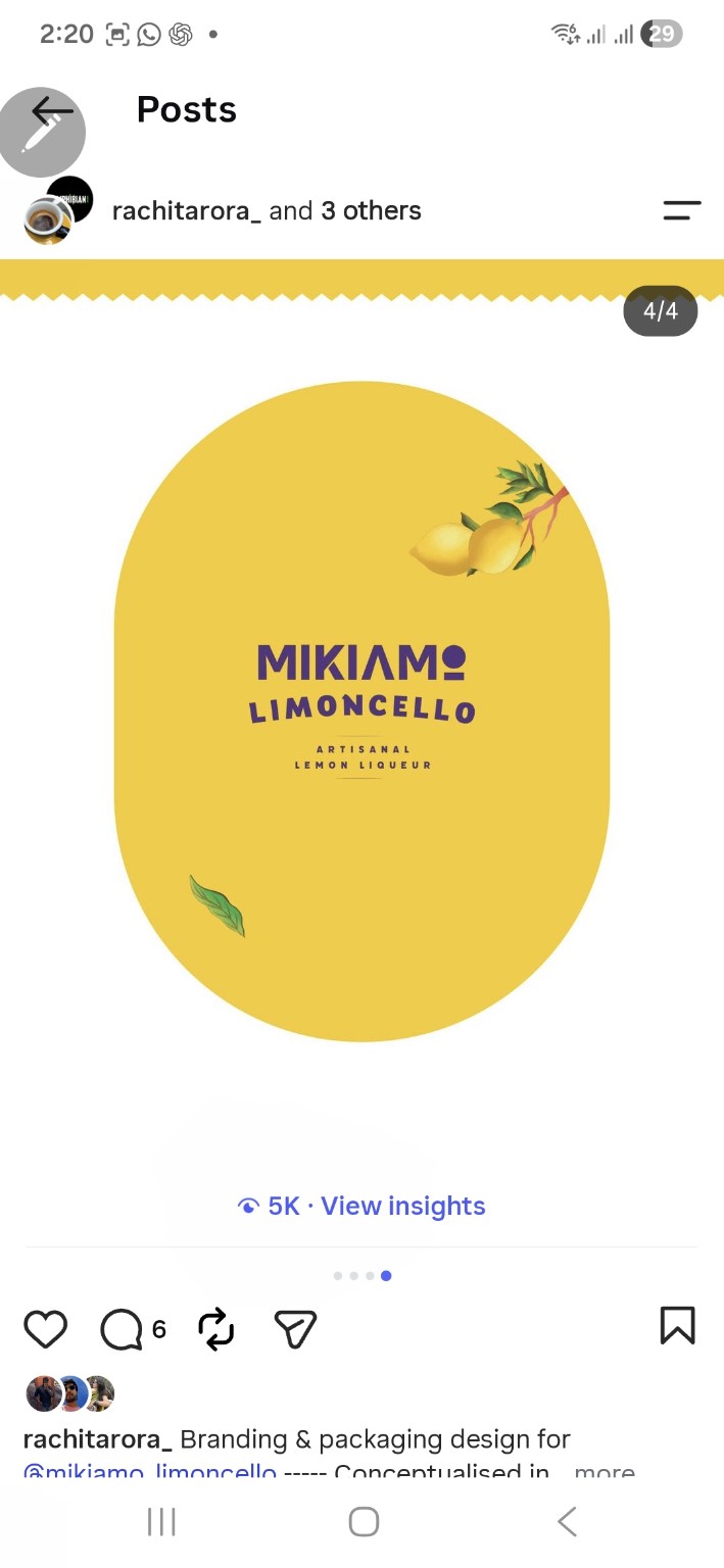 Mikiamo Limoncello brand identity